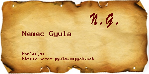 Nemec Gyula névjegykártya